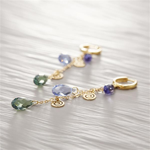 VOY POR VERANO. Pendientes colgantes con cristal menta